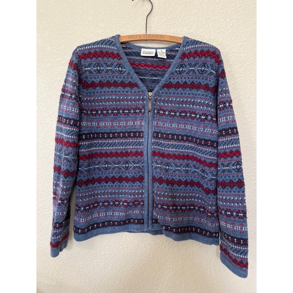 Vintage Classic Elements Zippered Cardigan Women’s Size Small